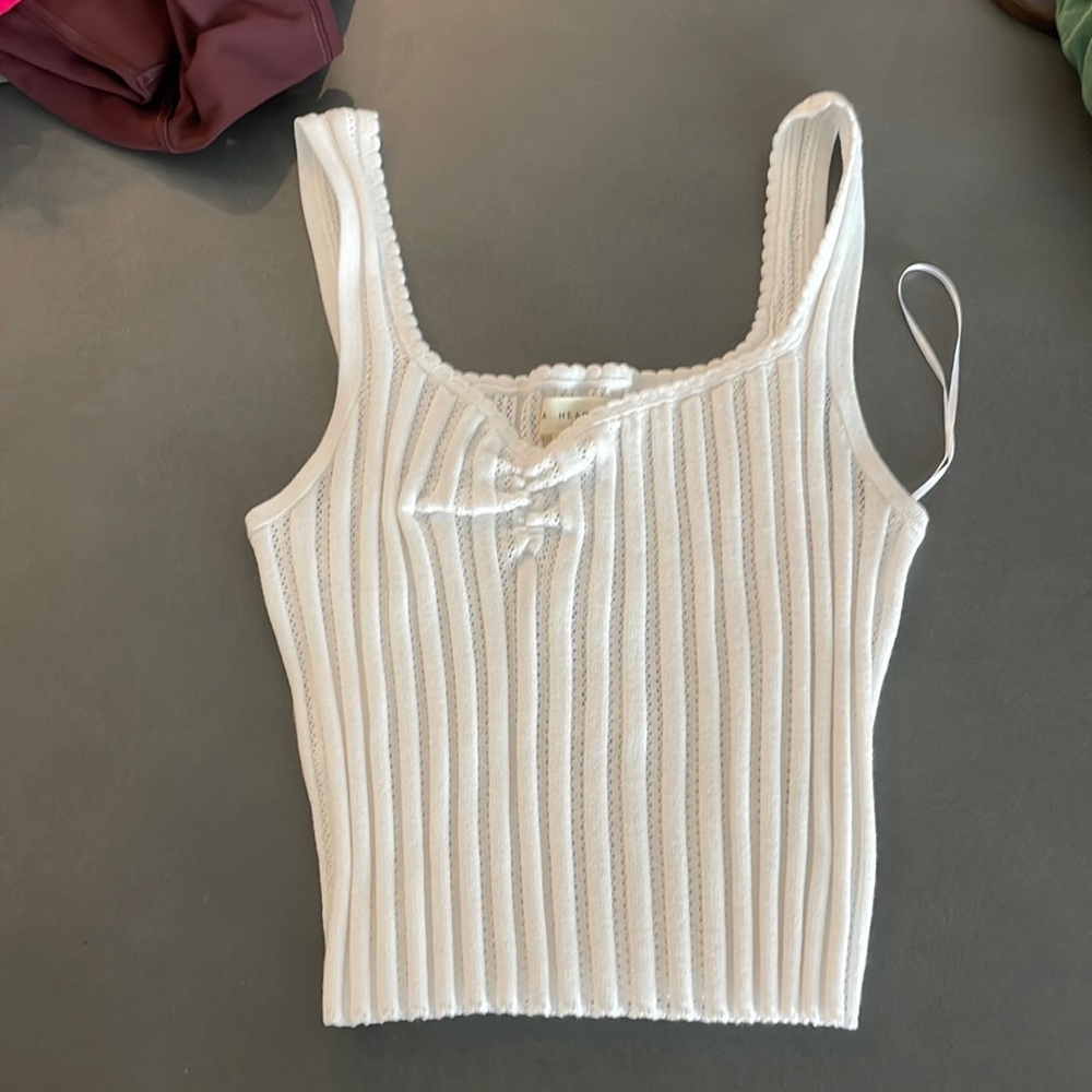 White L.A Hearts Crop Top Medium